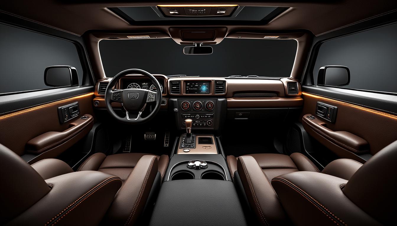 découvrez la métamorphose intérieure spectaculaire et luxueuse du hummer h1, alliant robustesse légendaire et confort inédit pour une expérience unique.