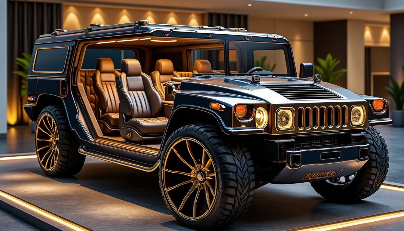 découvrez la transformation intérieure spectaculaire et luxueuse du hummer h1, alliant robustesse légendaire et confort haut de gamme pour une expérience unique.
