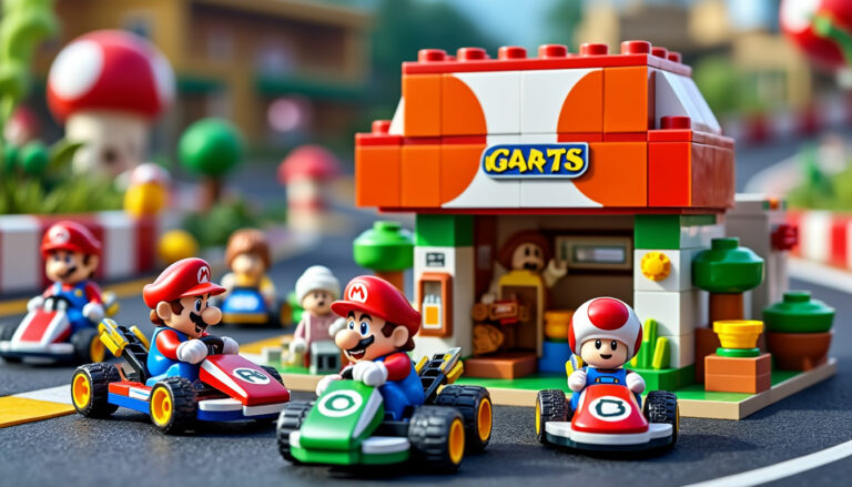 découvrez le lego® super mario™ 72035 : le garage de toad, un set captivant pour revivre des courses mario kart™ palpitantes avec vos personnages préférés. amusez-vous à construire et à jouer avec toad dans cet univers mario unique.