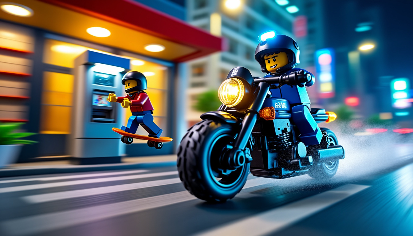 découvrez lego® city 60455 : l'incroyable course-poursuite à moto de la police. rejoignez l'action et vivez des aventures palpitantes avec ce set de construction dynamique.