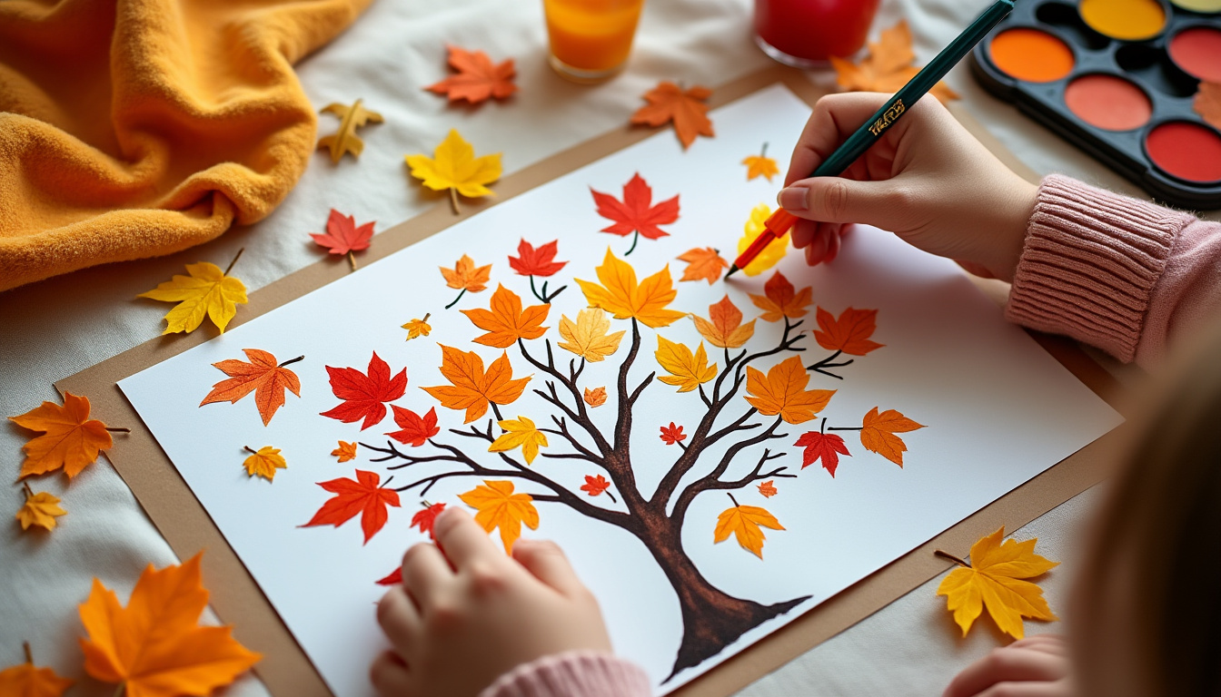 apprenez à créer un arbre d'automne coloré et ludique en utilisant des gommettes, une activité manuelle idéale pour les enfants.